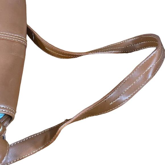 Liz Claiborne Brown Vegan Leather Messenger Shoulder Bag Women - Picture 8 of 16